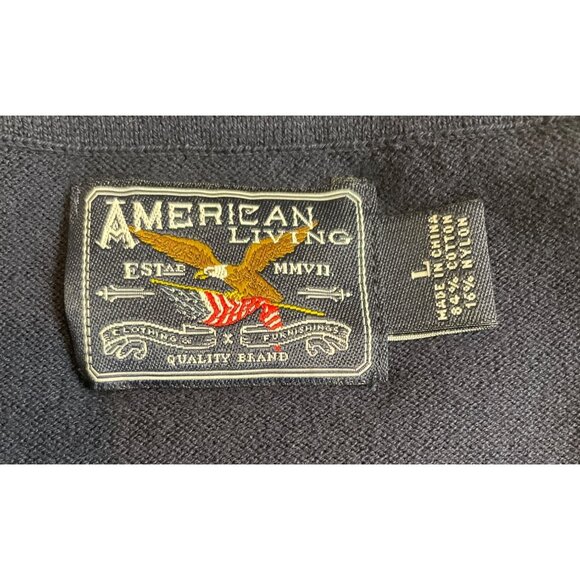 American Living Womens Navy Sleeveless Knit Top With Folded Collar Size Large - Picture 6 of 8